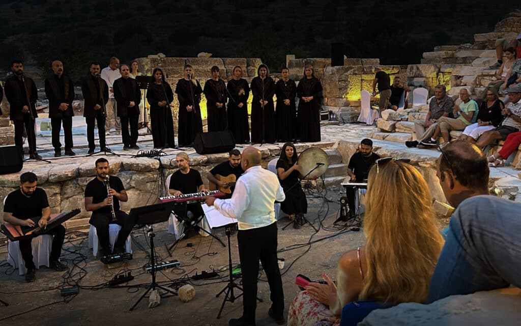 The Antakya Civilizations Choir performing at Ephesus, Türkiye