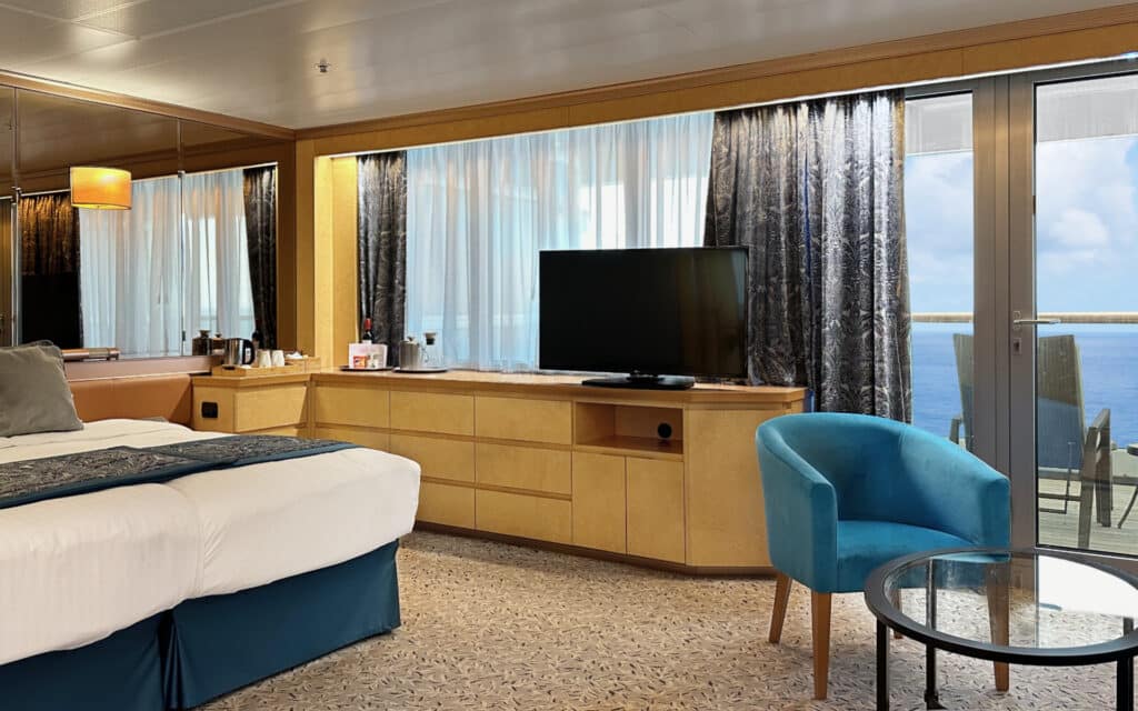 A Premier Suite on the Borealis cruise ship.