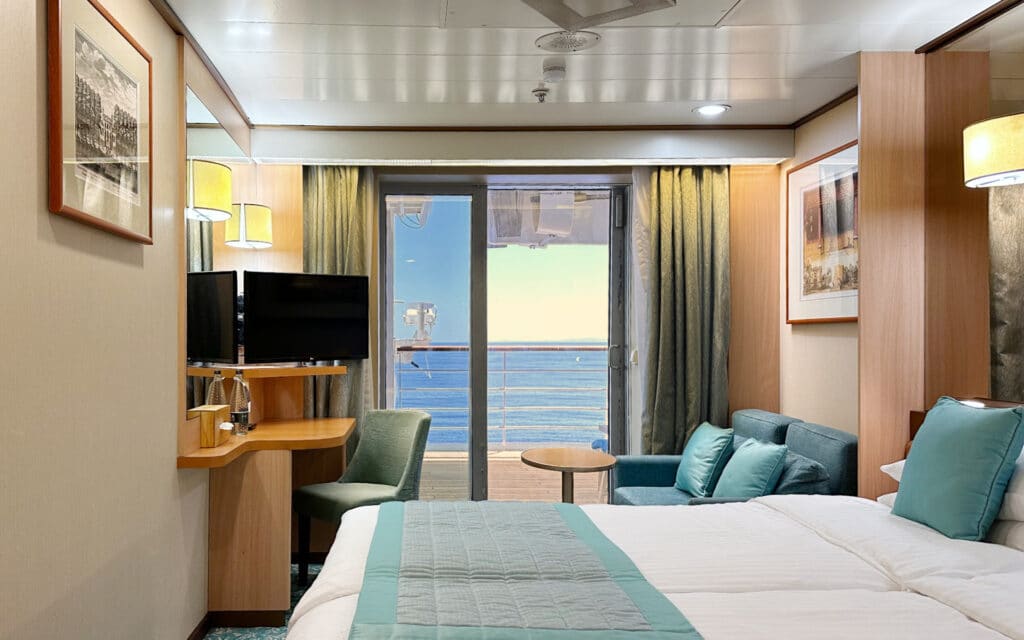 A Terrace Cabin on the Borealis cruise ship.