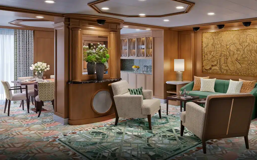 A Grills Suite on board the Queen Elizabeth cruise ship (rendering).