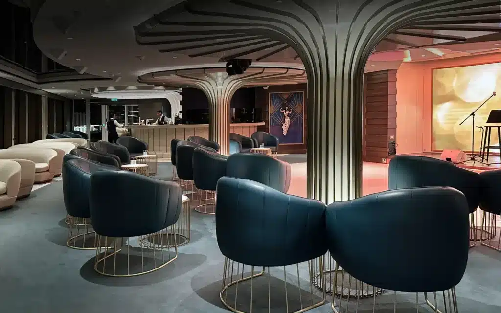 The Astern Lounge on the Explora I cruise ship.