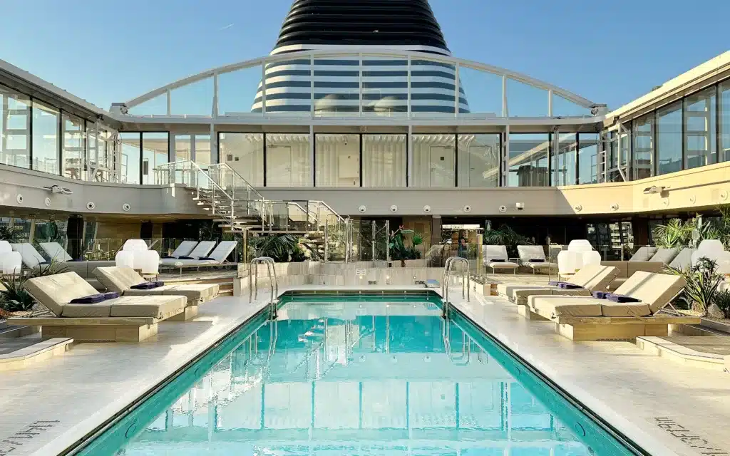 The Conservatory Pool on the Explora I cruise ship.