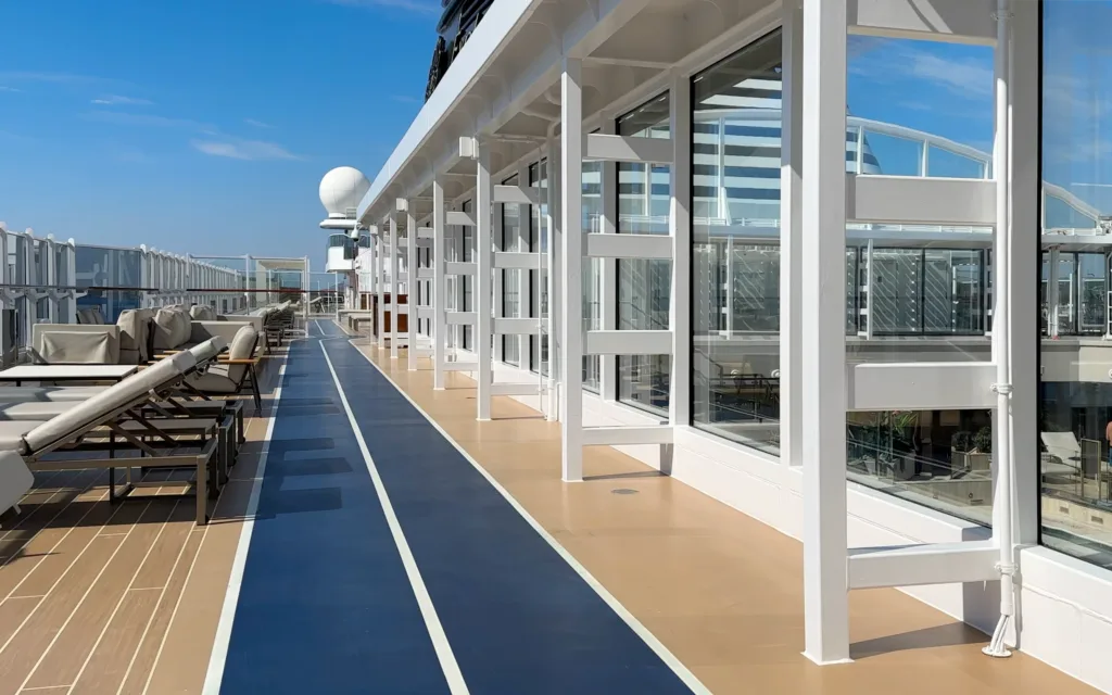 The jogging track on the Explora I cruise ship.