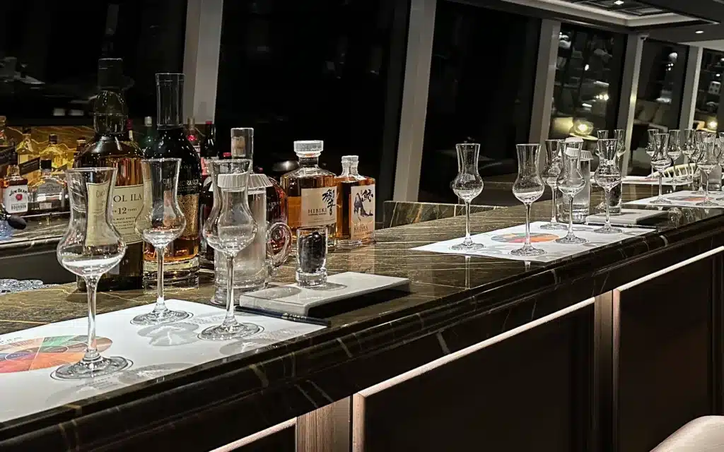 The Malt Whisky Bar on the Explora I cruise ship.