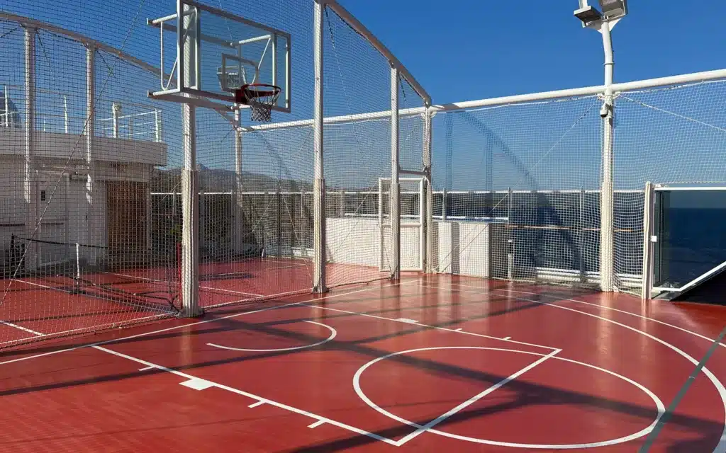 Sports courts on the Explora I cruise ship.