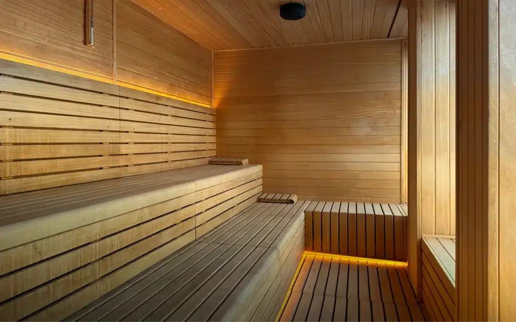 The sauna onboard the World Traveller cruise ship.