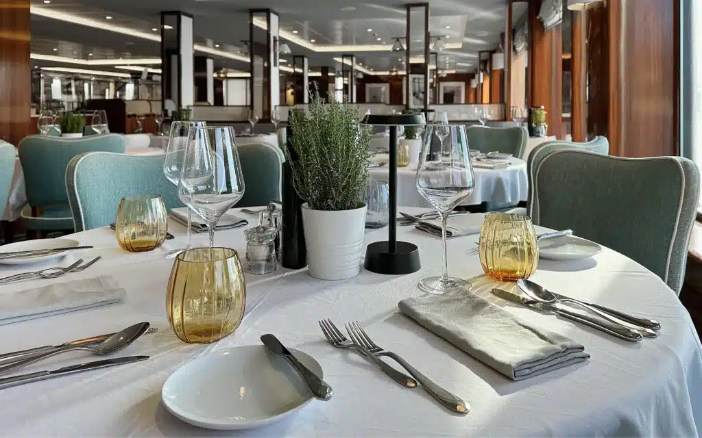 The Lisboa Restaurant on the World Traveller cruise ship.